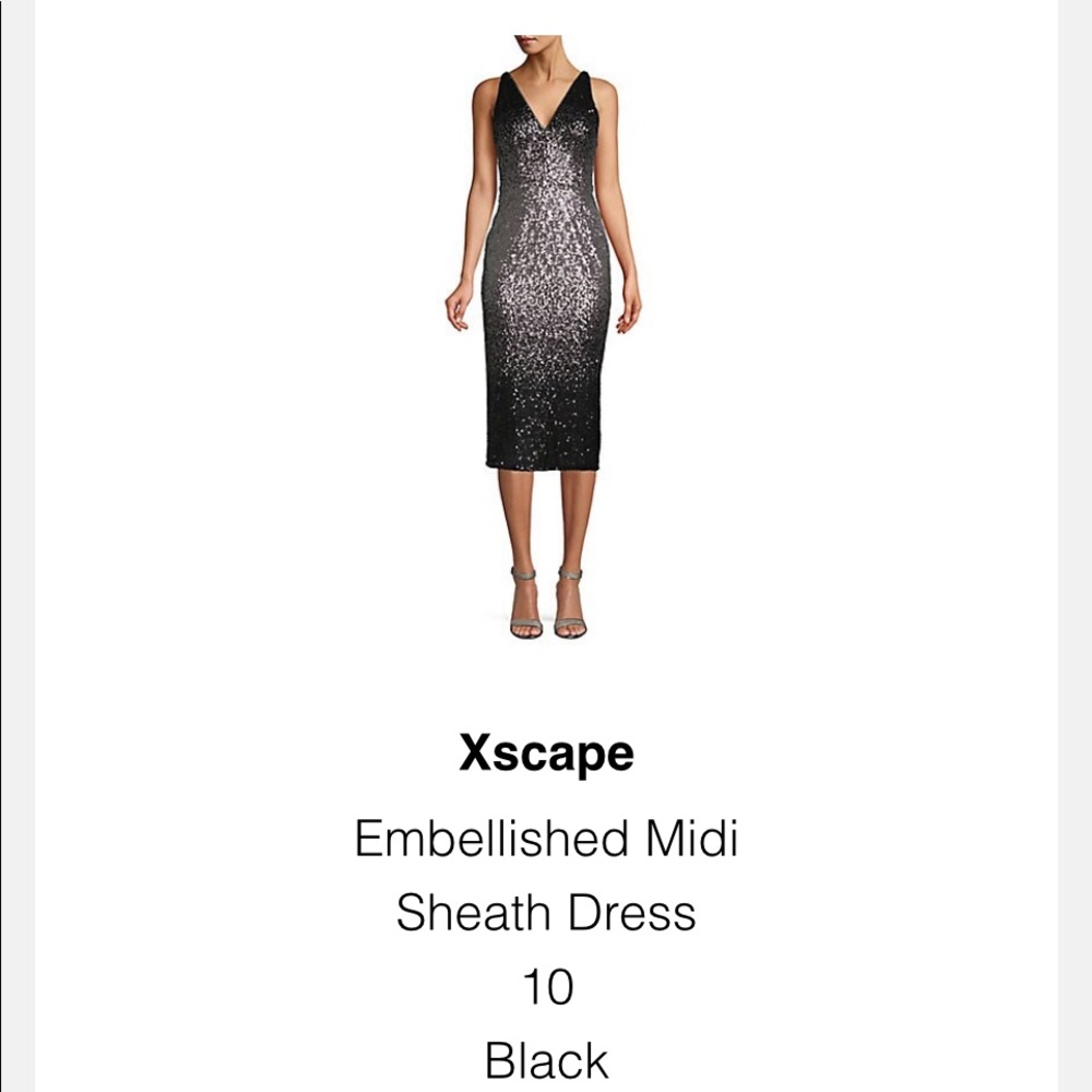 Xscape embellished sheath midi dress